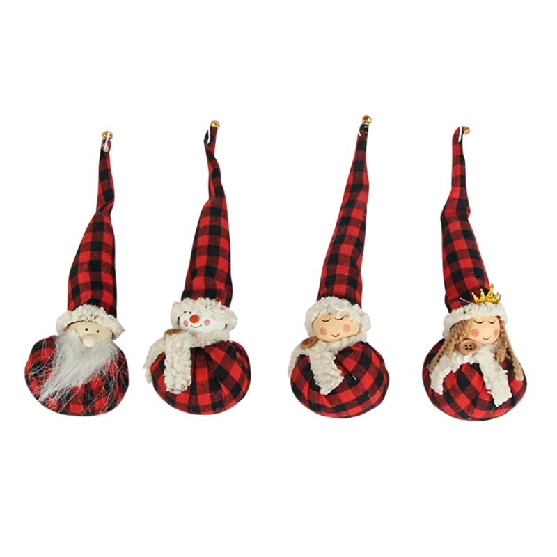 Set 4 Búp Bê Nhồi Bông Treo Trang Trí Giáng Sinh