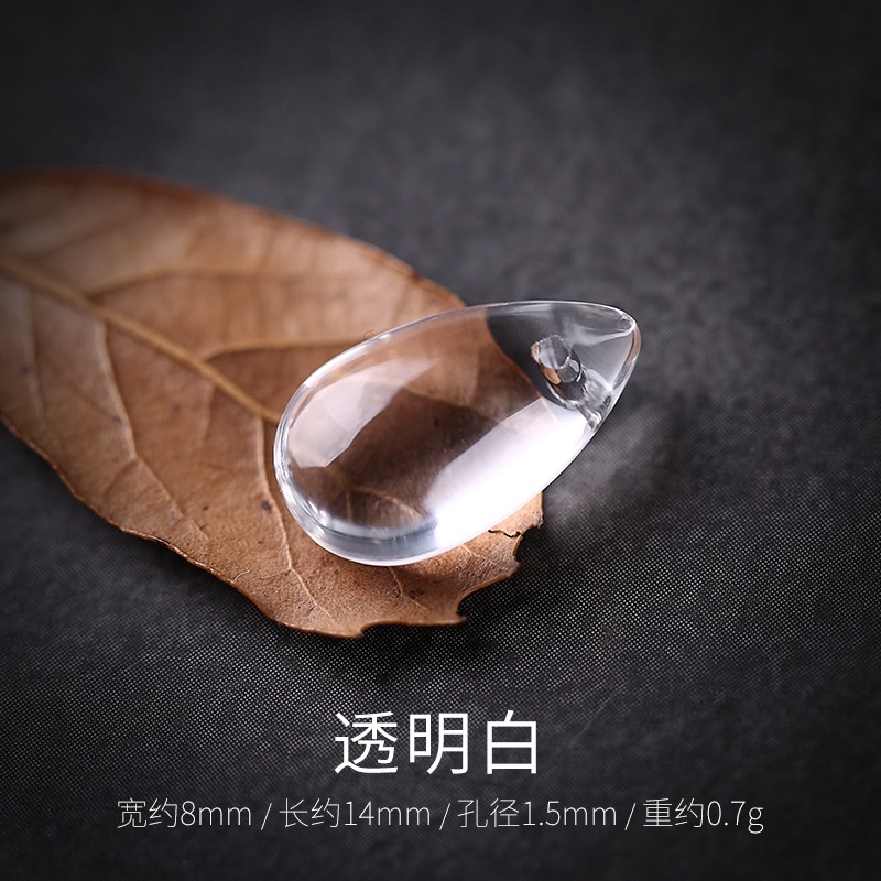 Set 4 Hạt Thủy Tinh Hình Giọt Nước 8x14mm Dùng Làm Trang Sức Thủ Công