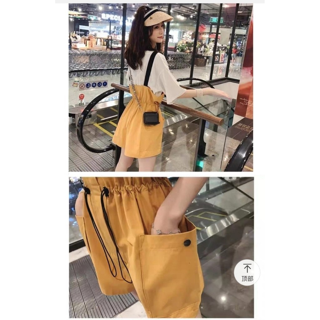 Quần Yếm Nữ Kaki Co Giãn Có Dây Thắt Eo Siêu Xinh | BigBuy360 - bigbuy360.vn