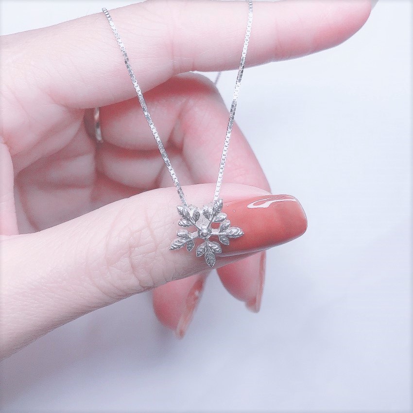 Dây chuyền bạc ta mặt hoa tuyết đính đá Evasilver, vòng cổ bạc ta cực đẹp và sáng bóng