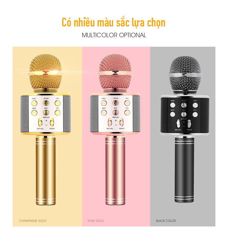 { BIG SALE} Mic Hát Karaoke WS858 Kết Nối Bluetooth