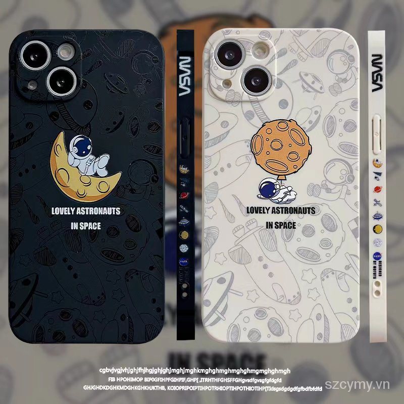 Ốp điện thoại silicon in hình phi hành gia thích hợp cho iphone 12 pro max 11 13 Xs XR 7 8 plus