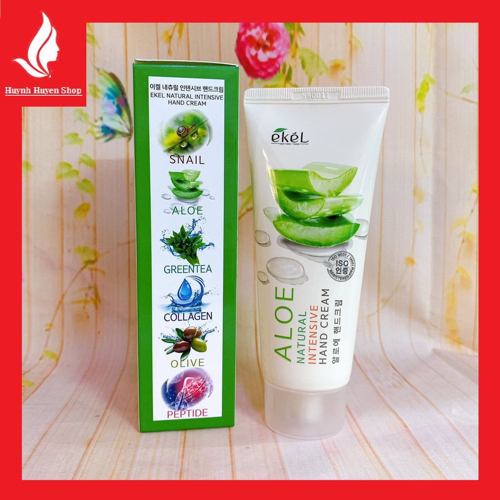 [Chính Hãng ] Gel dưỡng da tay Ekel Aloe Natural Intensive Hand Cream mềm mịn cao cấp tuýp 100ml