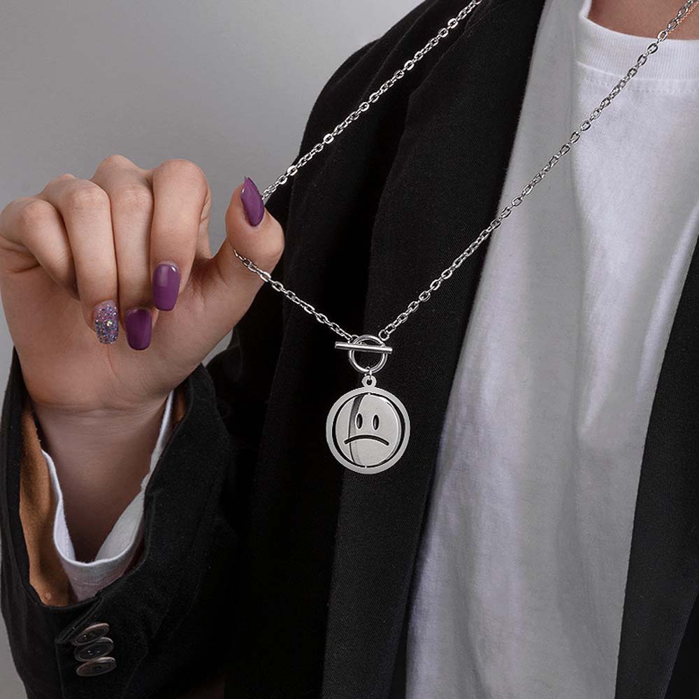 Vòng Cổ Choker Mặt Hình Mặt Cười Phong Cách Hip Hop Thời Trang Cho Nam