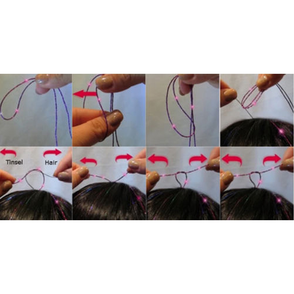 Set 100 sợi tóc giả lấp lánh nhiều màu