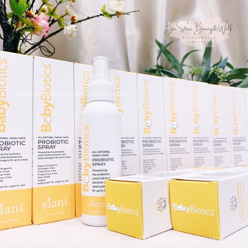 Xịt Men Vi Sinh BabyBiotics Mỹ - chai 120ml dành cho bé từ 0m+