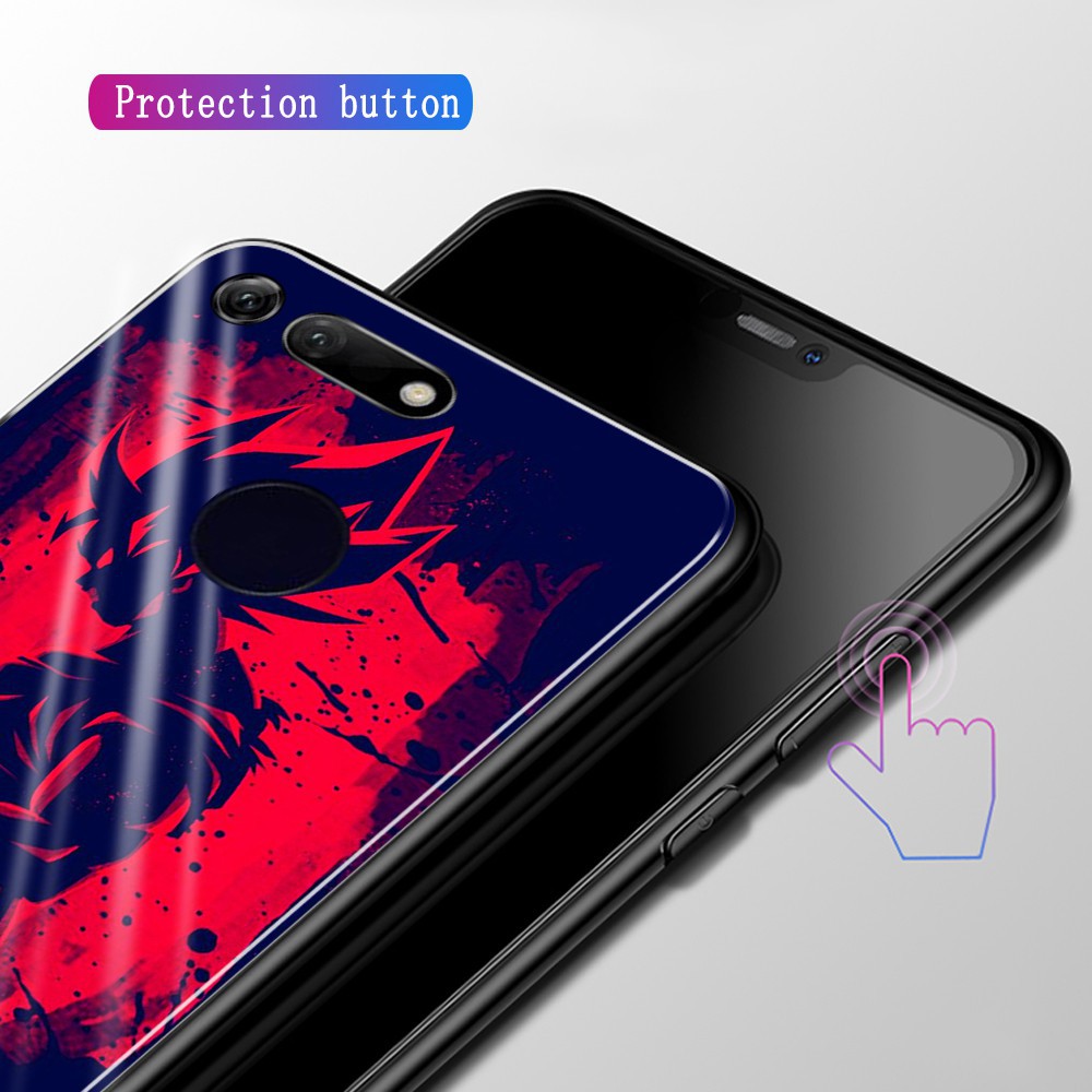 Ốp Điện Thoại Mặt Kính In Hình Dragon Ball Goku Cho Huawei Honor 10 Honor 9 V9 V10 V20 Note 10 Play