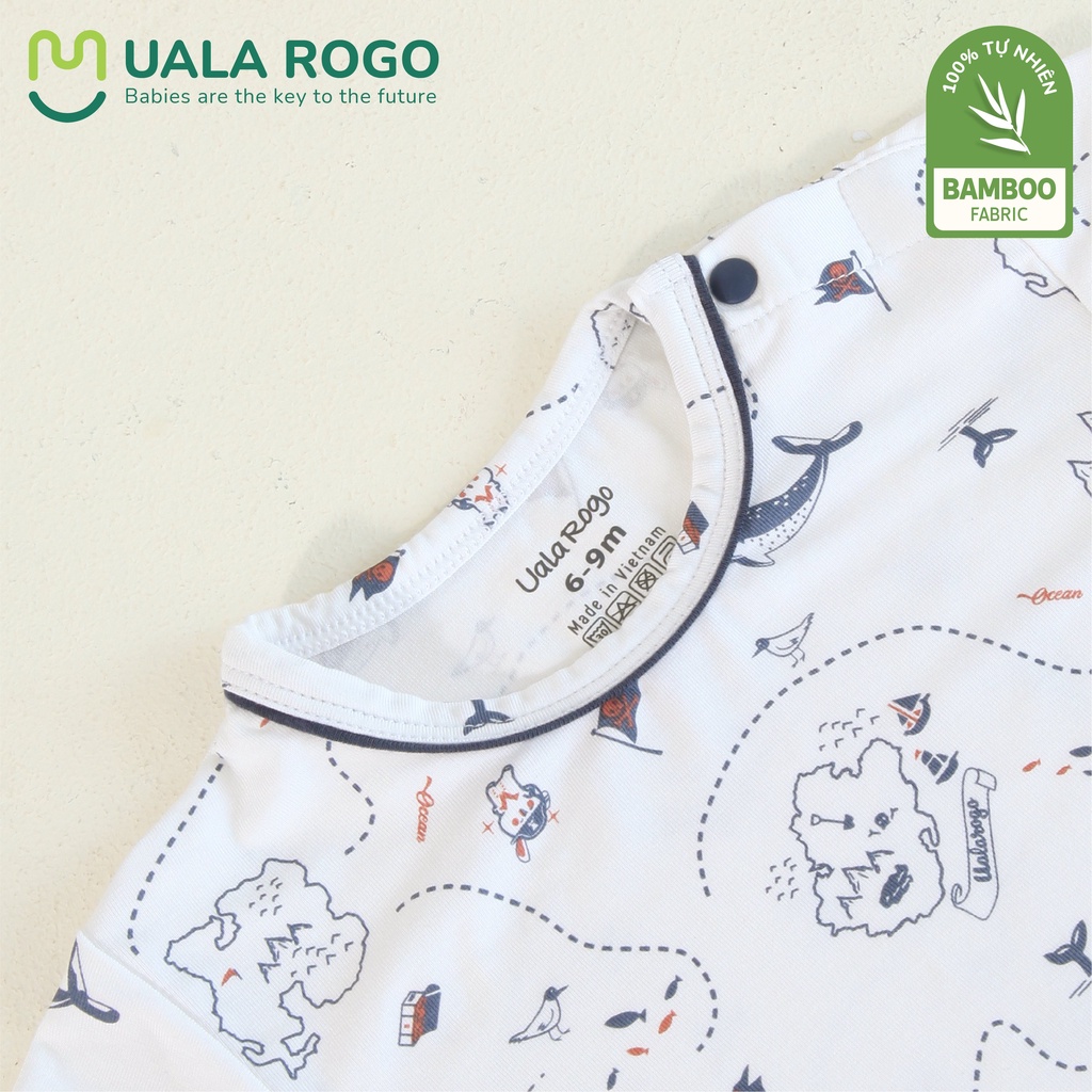 UR2031 Bộ dài tay cài vai Uala Rogo bamboo họa tiết (9-36M)