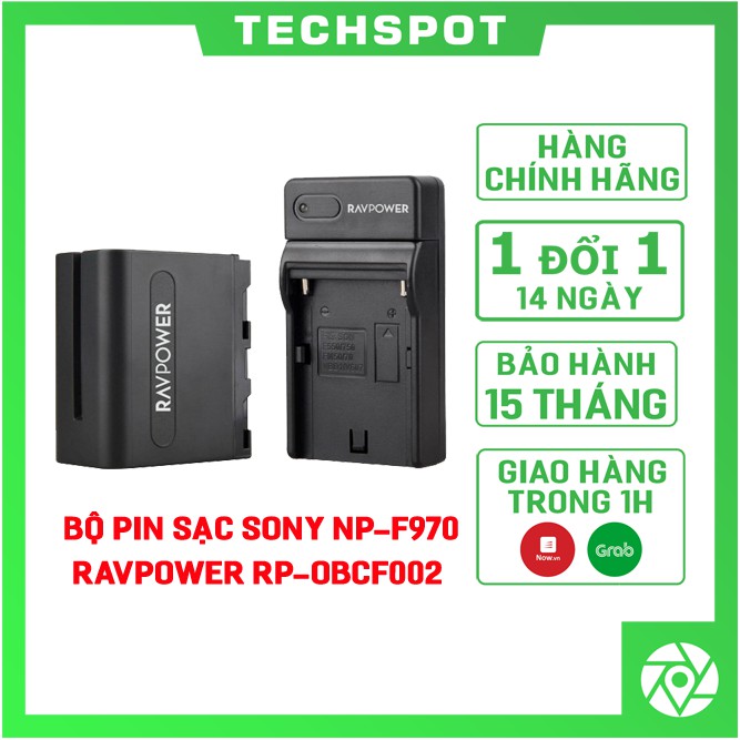 Bộ pin sạc Sony NP-F970 Ravpower RP-OBCF002 | Chính Hãng Bảo Hành 15 Tháng