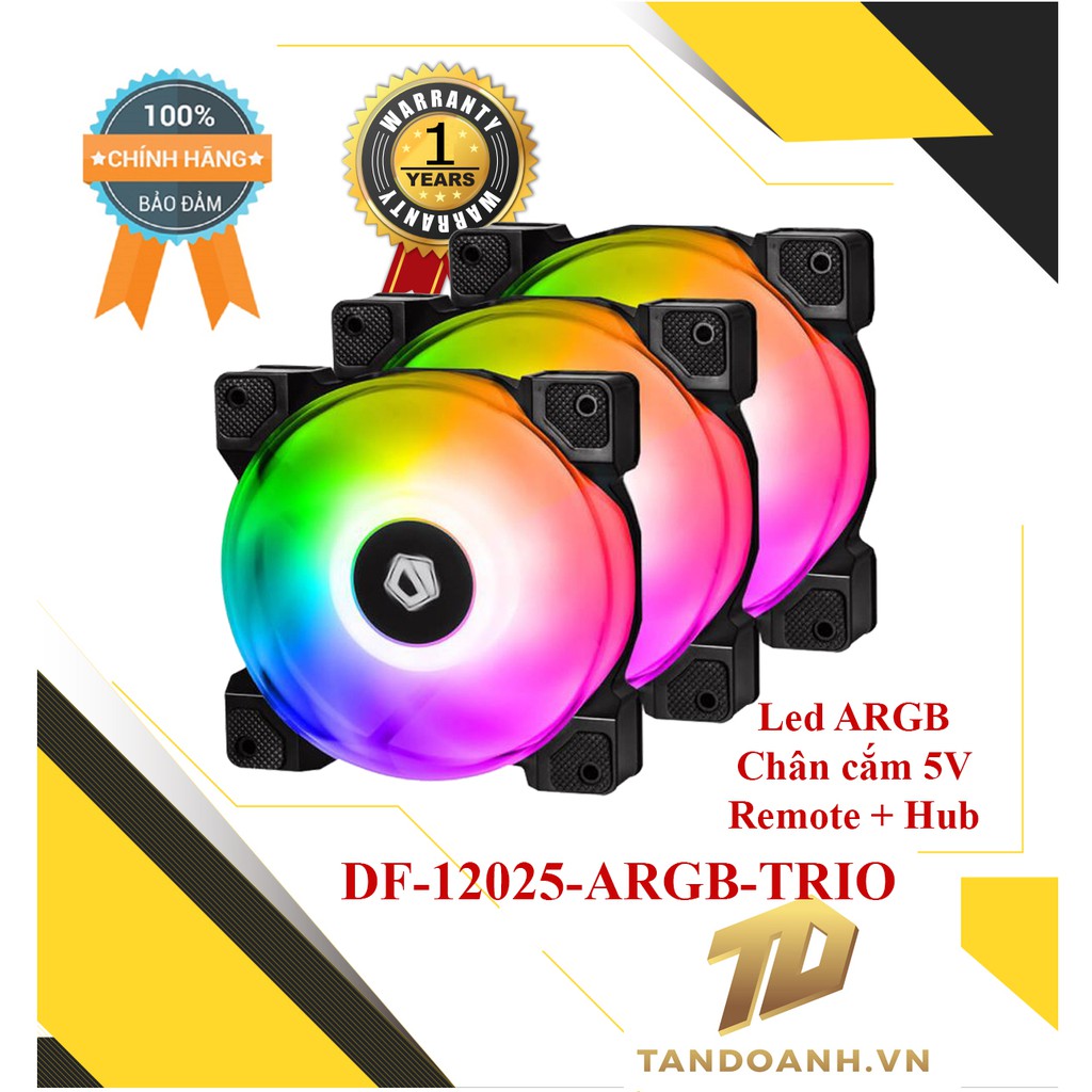 [Mã 99ELHA giảm 7% đơn 300K] Bộ quạt tản nhiệt IDCooling DF12025ARGBTRIO RGB Fan (3 Fan) led ARBG 5V