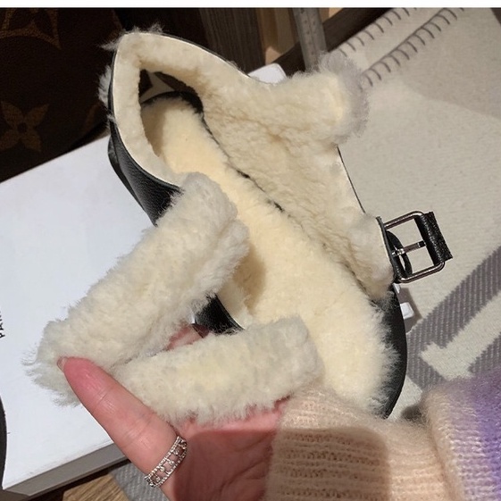 Gìay sandal lông lót mềm mịn, giày xăng đan hai quai