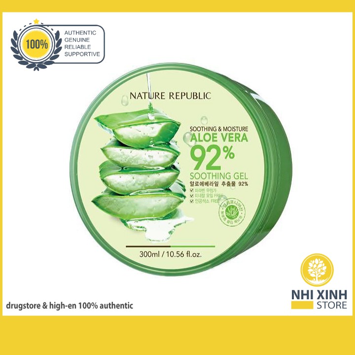 Gel dưỡng đa năng Soothing &amp; Moisture Aloe Vera 92% gel Nature Republic