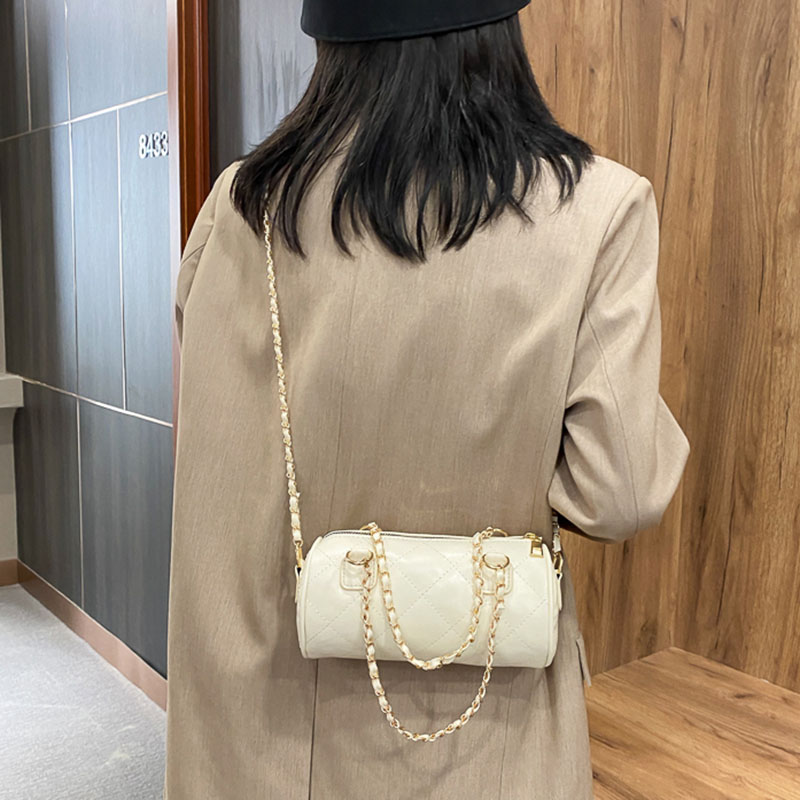 Túi đeo chéo màu trơn thiết kế kết cấu hình thoi thời trang thanh lịch cho nữ