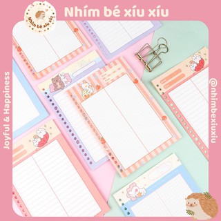 Giấy Refill Ruột Sổ Còng Sổ Planner Bullet journal Khổ A5/B5 50 Tờ nhiều màu dễ thương