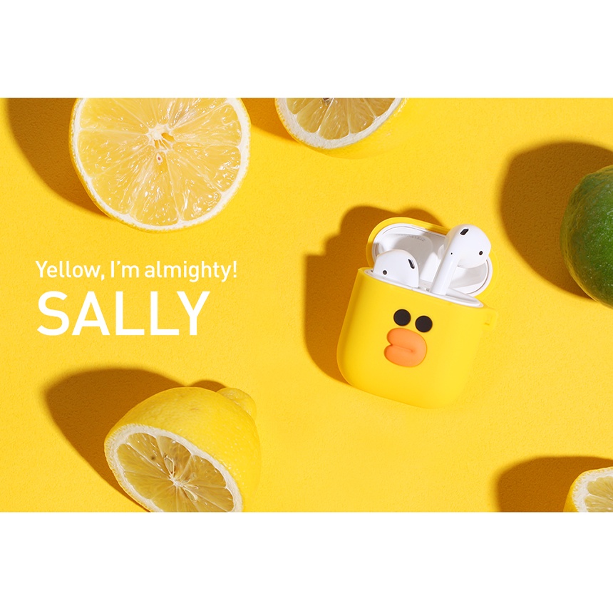 LINE FRIENDS Hộp đựng Airpods Hình khuyên loại D