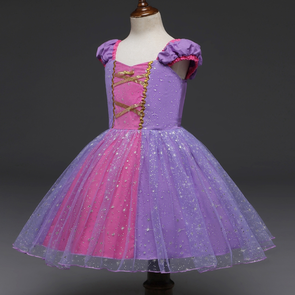 Đầm hóa trang công chúa người đẹp tóc mây dễ thương cho bé gái