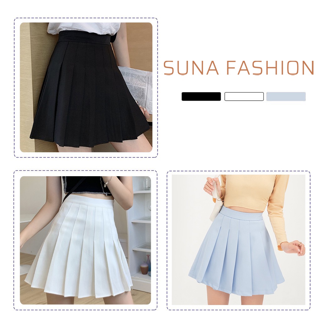 Chân váy ngắn xếp ly lưng cao chất tuyết mưa, Chân váy tennis lưng cao SUNA FASHION từ 42 - 57kg