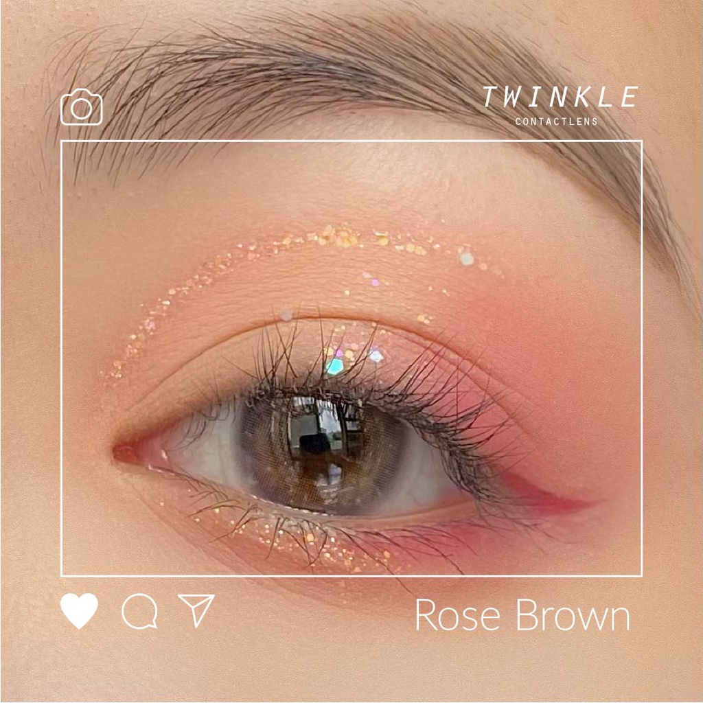 Kính áp tròng/ lens mắt màu nâu hồng đào Rose Brown