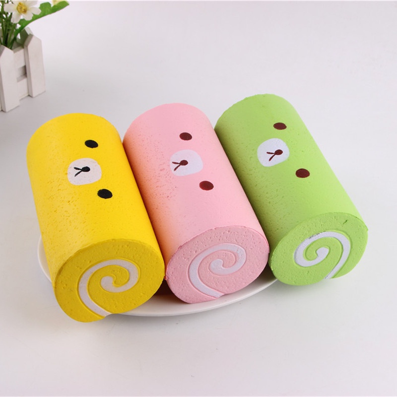 Squishy Lớn JUMBO Hình bánh gấu trúc kem cuộn Đồ Chơi Xốp Giảm Stress Hình mềm mịn dễ Thương đàn hồi Cho Bé