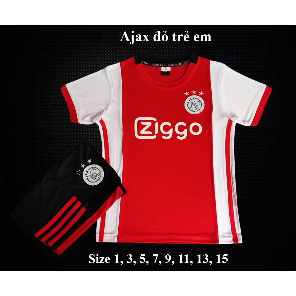 Quần áo bóng đá trẻ em ajax màu đỏ dễ thương