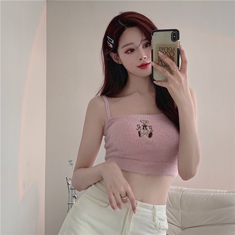 Cocory vn Áo Hai Dây Dáng Ôm Phối Ren Quyến Rũ Cho Nữ