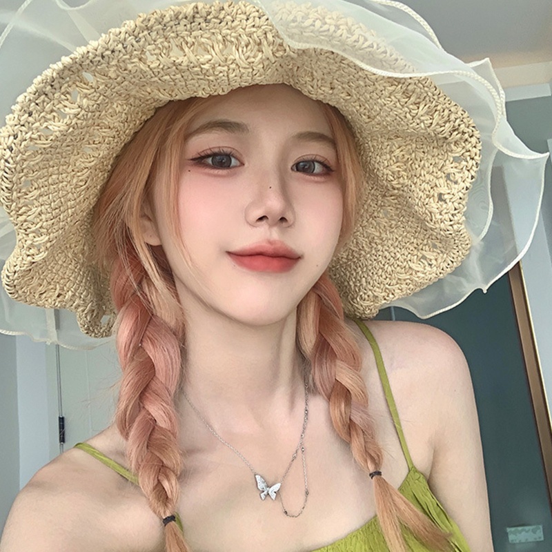 Nón Tai Bèo Đan Rơm Dễ Thương Thời Trang Xuân Hè Cho Nữ