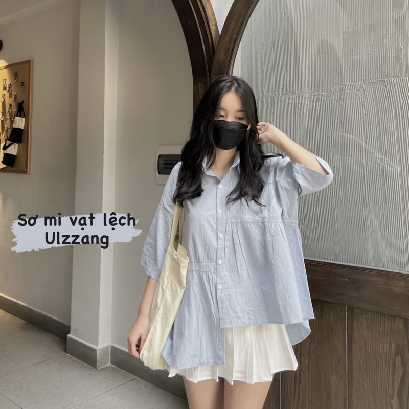 SƠ MI THÔ VẠT LỆCH ULZZANG (ảnh thật/video) | BigBuy360 - bigbuy360.vn