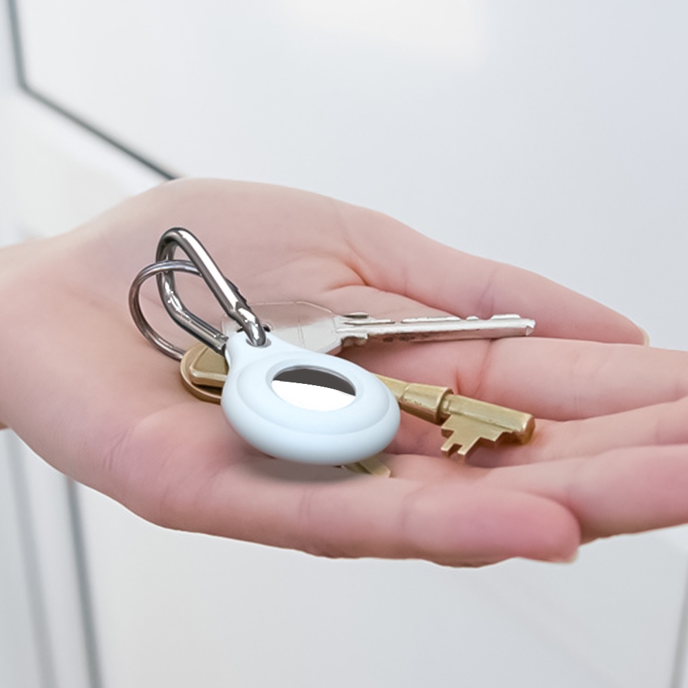 1 Vỏ Silicon Mềm Bảo Vệ Toàn Diện Chống Trầy Xước Chống Mất Cho Air Tag Kèm Móc / Túi Đựng