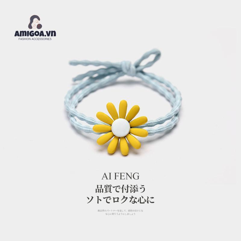 Dây Buộc Tóc Cao Su Họa Tiết Hoa Cúc Dễ Thương Xinh Xắn