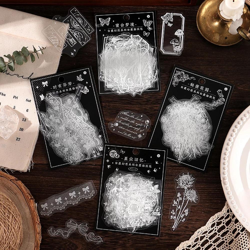 Miếng Dán Trang Trí Sổ Lưu Niệm Hình Bướm Mặt Trăng Phong Cách Vintage