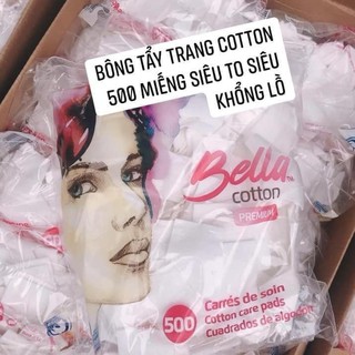 Bông tẩy trang bella cotton 500 miếng pháp - trangpink2020