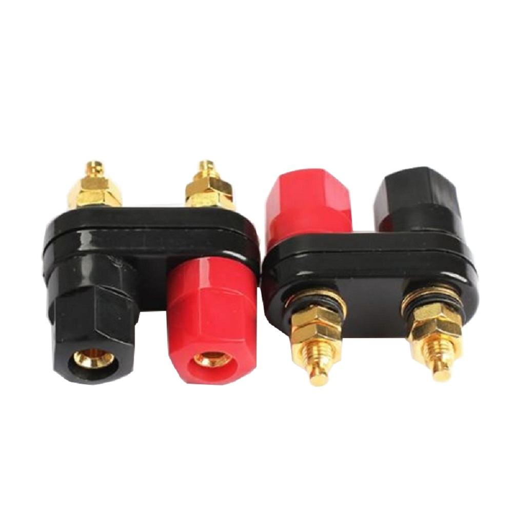 Đầu nối cực PCBFUN giắc cắm banana hai hướng vỏ nhựa màu đen và đỏ 4mm dành cho loa bộ khuếch đại công suất âm thanh