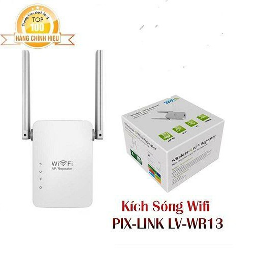 KÍCH SÓNG 2 RÂU WIFI PIX-LINK LV-WR13. Có xuất ra cổng lan dùng cho máy tính không có wifi, sản phẩm chính hãng | BigBuy360 - bigbuy360.vn