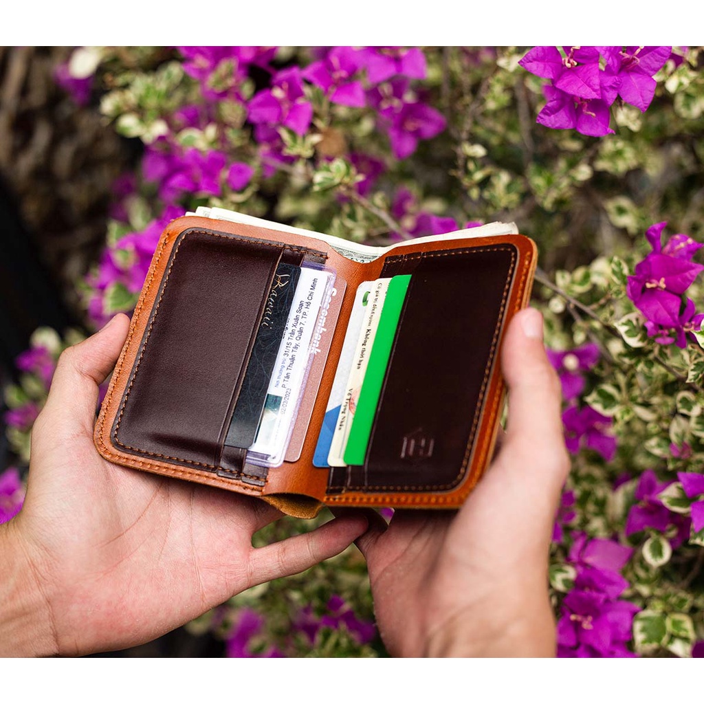 Ví Da Đứng Vertical Handcrafted Wallet HAVIAS - Vàng Bò