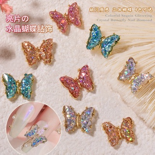 Set 10 charm bướm đính móng, charm bướm đá cao cấp