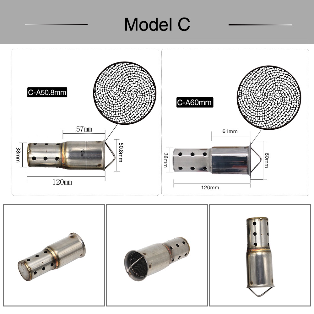 Bộ Giảm Thanh 51 / 60MM Cho Ống Pô Xe Ô Tô