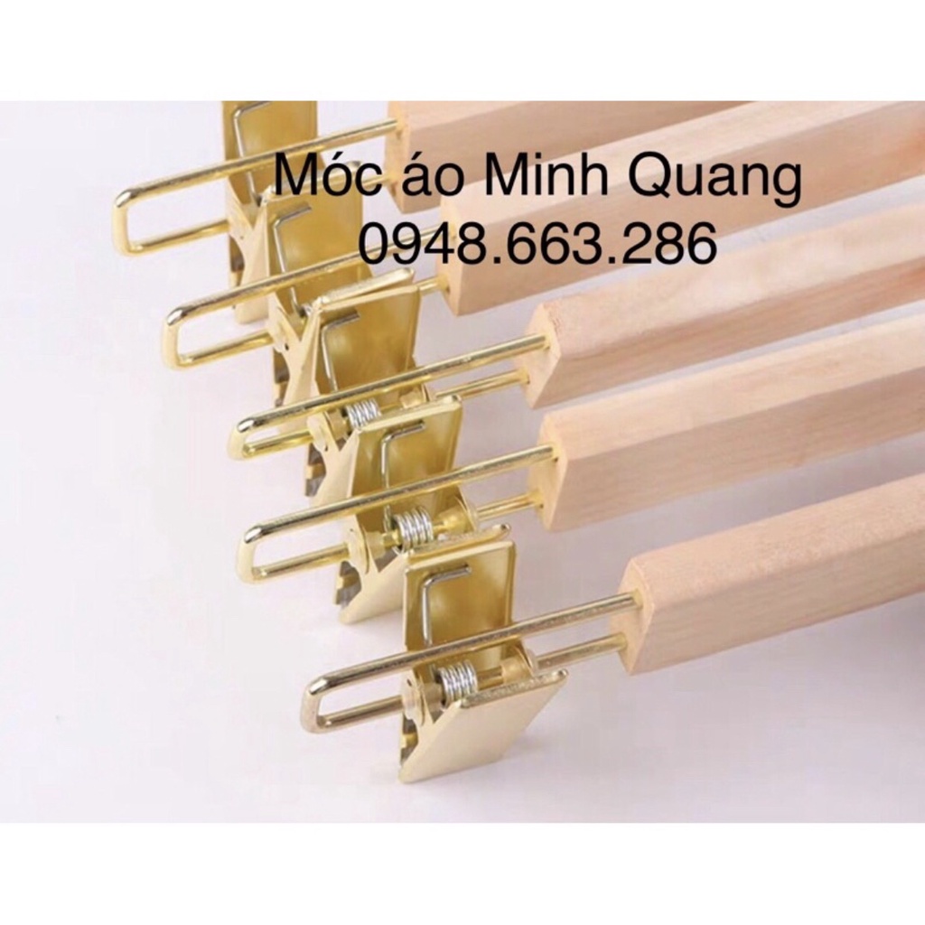 kẹp quần áo-móc kẹp gỗ-kẹp quần áo gỗ mộc đầu mạ vàng cao cấp,móc treo quần áo.móc gỗ,móc quần áo