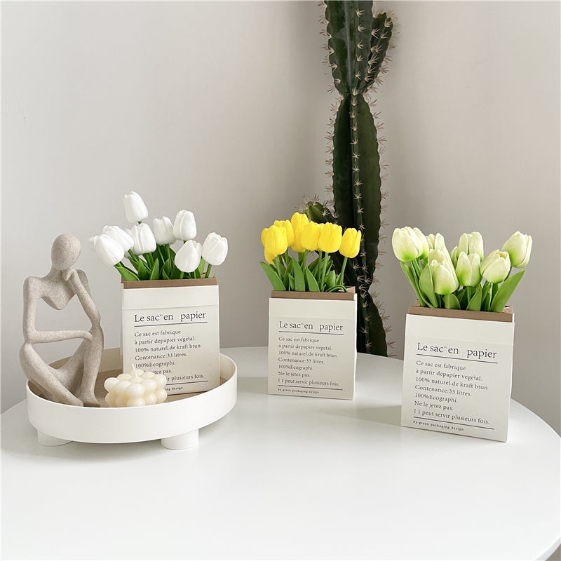 Lọ Hoa Tulip Nhân Tạo Phong Cách Bắc Âu Trang Trí Nội Thất/Phòng Khách/Phòng Ngủ