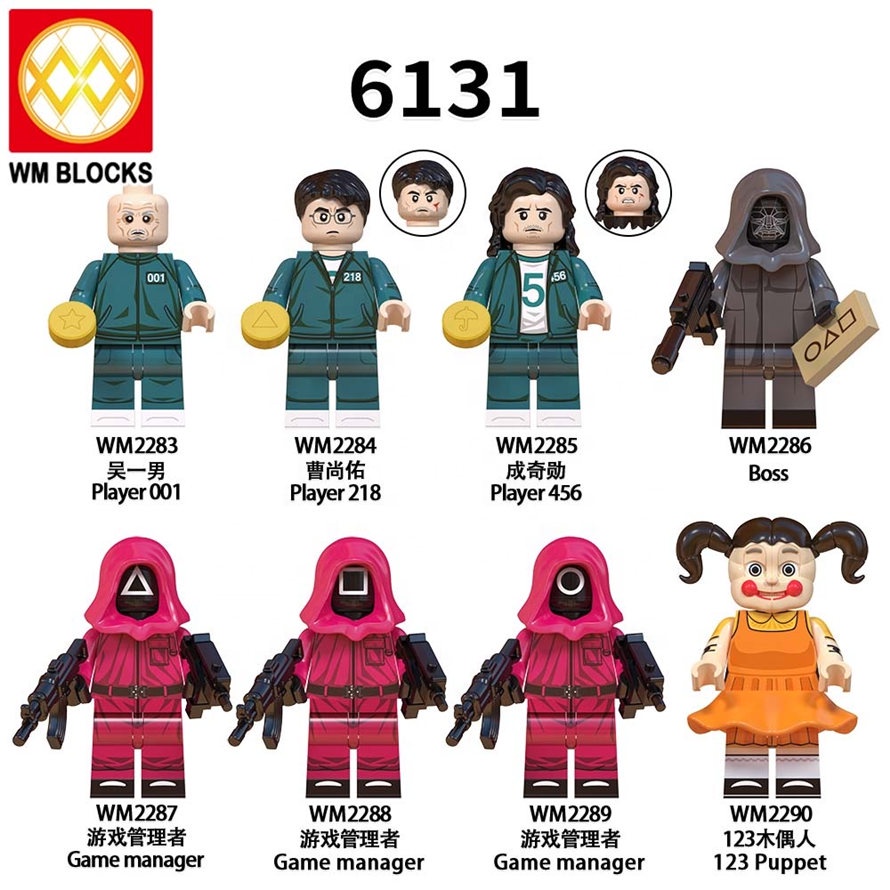 Đồ chơi khối lắp ghép hình nhân vật Squid Game tương thích mô hình lắp ghép WM6131