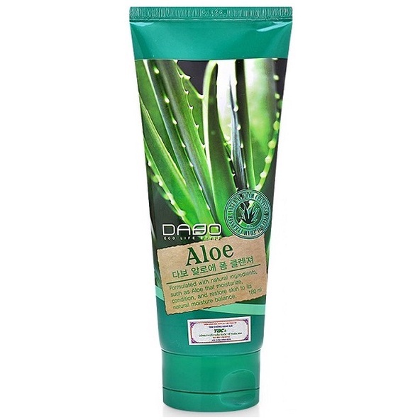 Sữa rửa mặt lô hội dành cho da hỗn hợp Dabo Aloe Foam Cleanser 180ml /Tuýp MC