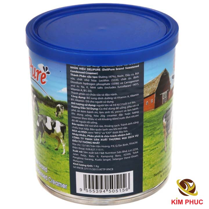 Sữa đặc có đường DeliPure lon 1kg