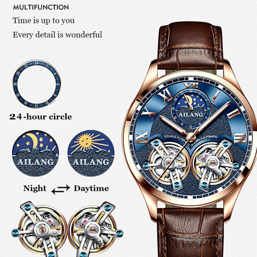 Đồng Hồ Cơ Tự Động Nam Chính Hãng AILANG TD2 Máy Cơ Automatic Kiểu Dáng Thời Trang Đẹp Đẳng Cấp