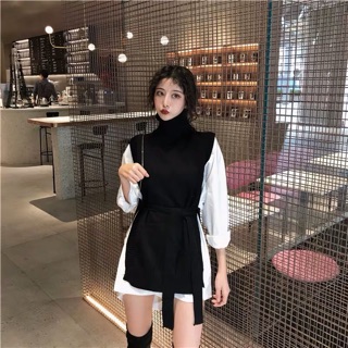 set váy len sơmi chảnh điệu