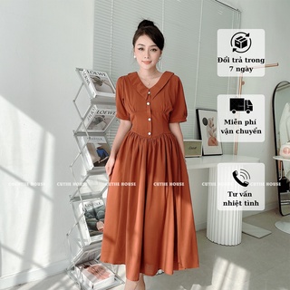 - đầm cổ nhọn buộc sau dáng dài - mh12