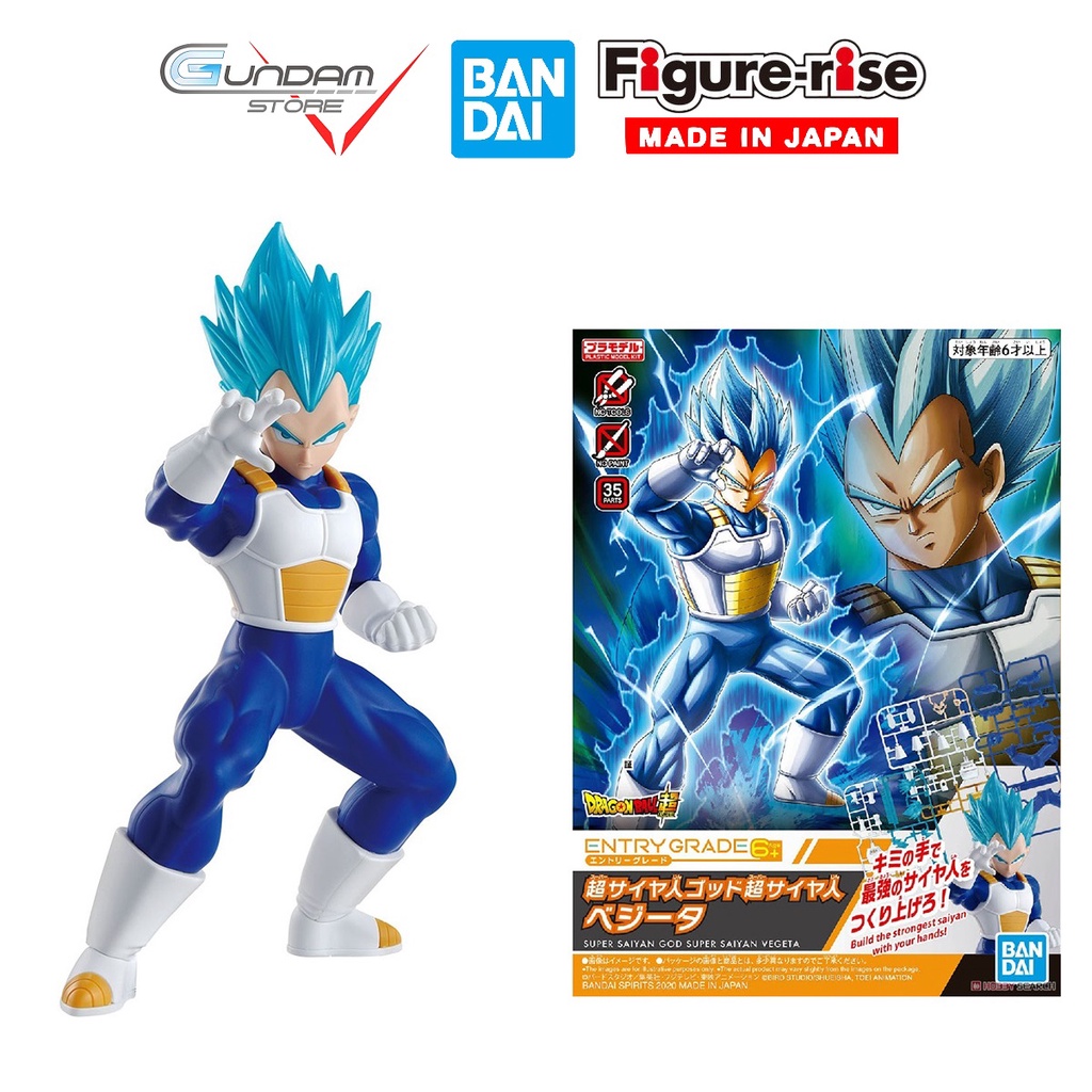 Mô Hình Lắp Ráp EG Vegeta Super Saiyan God Dragon Ball Bandai Entry Grade 1/144 Đồ Chơi Anime Nhật