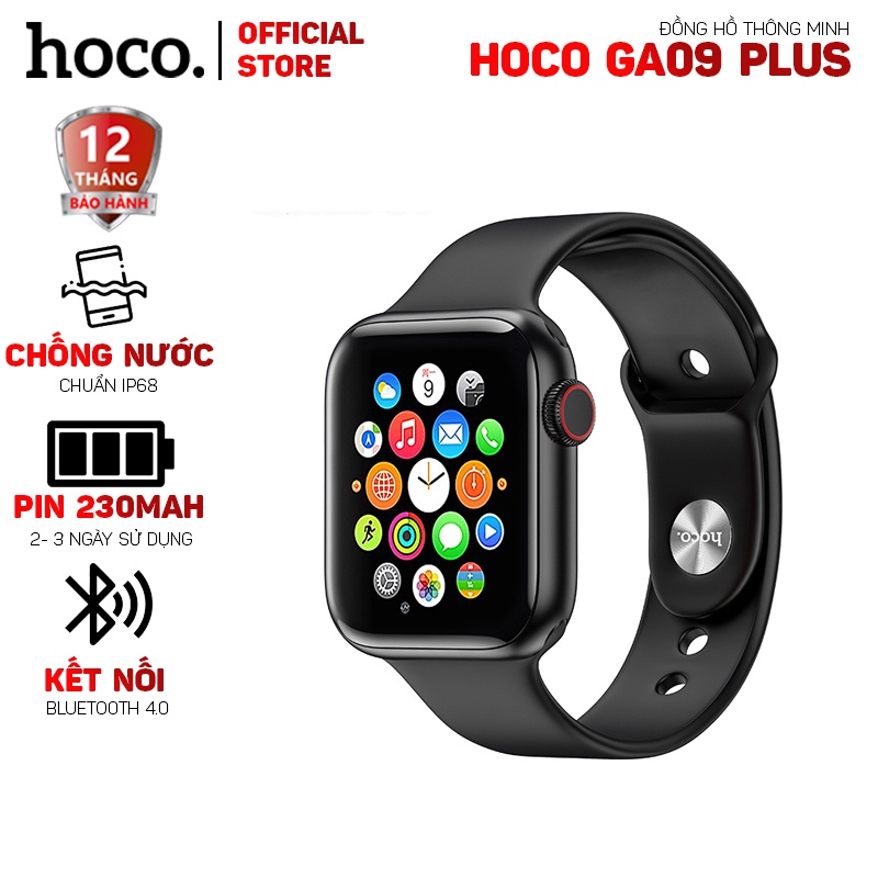 Đồng Hồ Thông Minh Hoco GA09 Plus Chống Nước, Hỗ Trợ Nghe Gọi, Theo Dõi Sức Khỏe