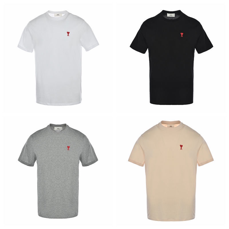 Áo Thun Tay Ngắn Cổ Tròn In logo Trái Tim Nhỏ Phong Cách Cổ Điển Thời Trang Cho Cặp Đôi