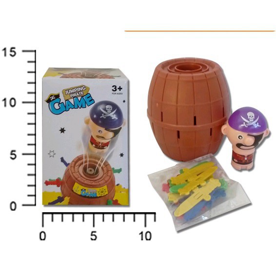 BỘ TRÒ CHƠI ĐÂM HẢI TẶC VUI NHỘN JUMPING PIRATE KÍCH THƯỚC 8.5*8.5*12.5 CM GỒM 16 THANH KIẾM FULLBOX