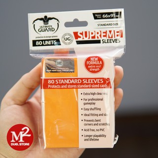 Bọc bài Standard size Ultimate Guard Supreme Sleeves - Dành cho thẻ bài Pokemon Magic - Cam 80 cái