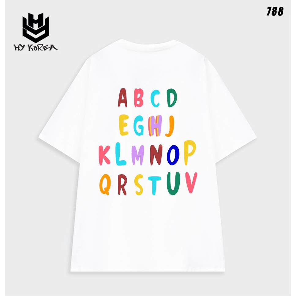 Áo phông tay lỡ HY KOREA form rộng chữ Dekkry 788